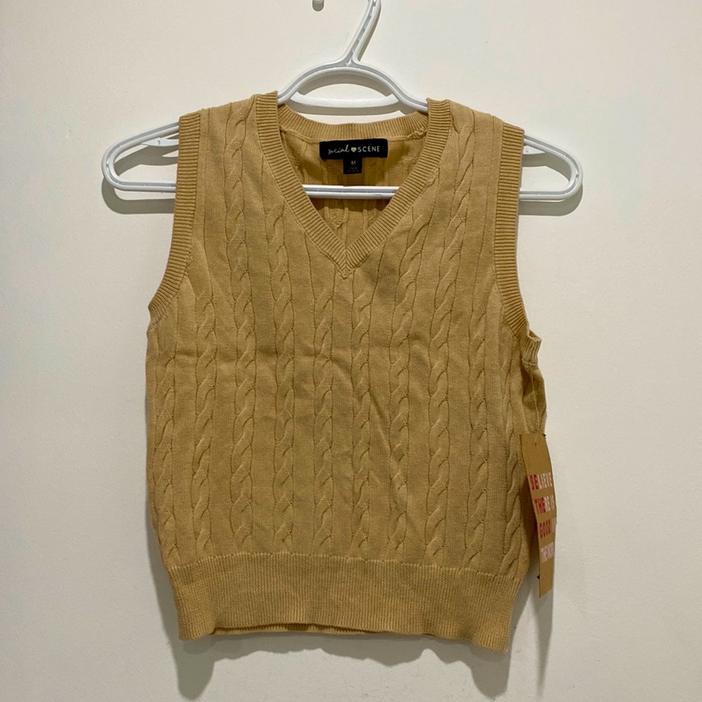 Beige Crochet Vest